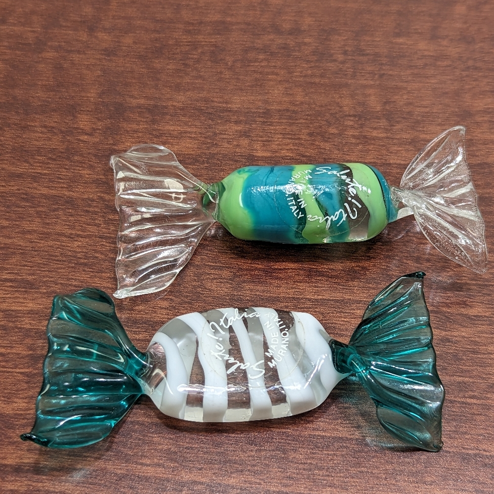 Vintage Murano glass wrapped candy, 2 pieces